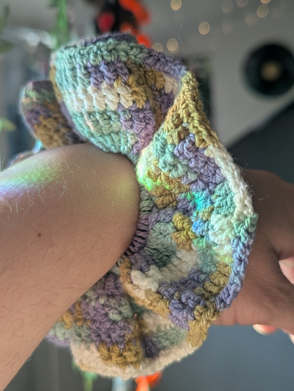 OSTARA 🧙 handmade crochet cotton muted pastel hair tie scrunchie